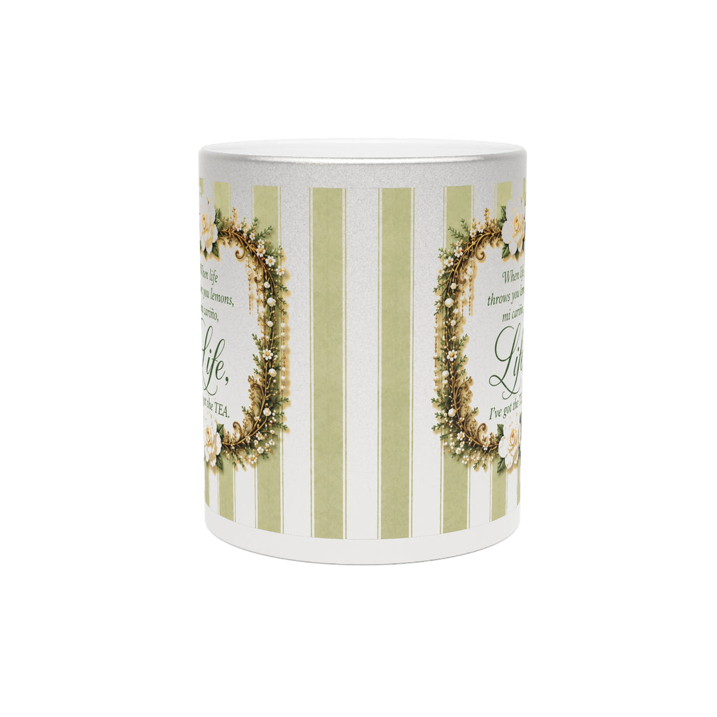 Life “When LIFE Throws You Lemons, Mi Cariño, I've Got The TEA” Jeweled Garden Metallic Mug