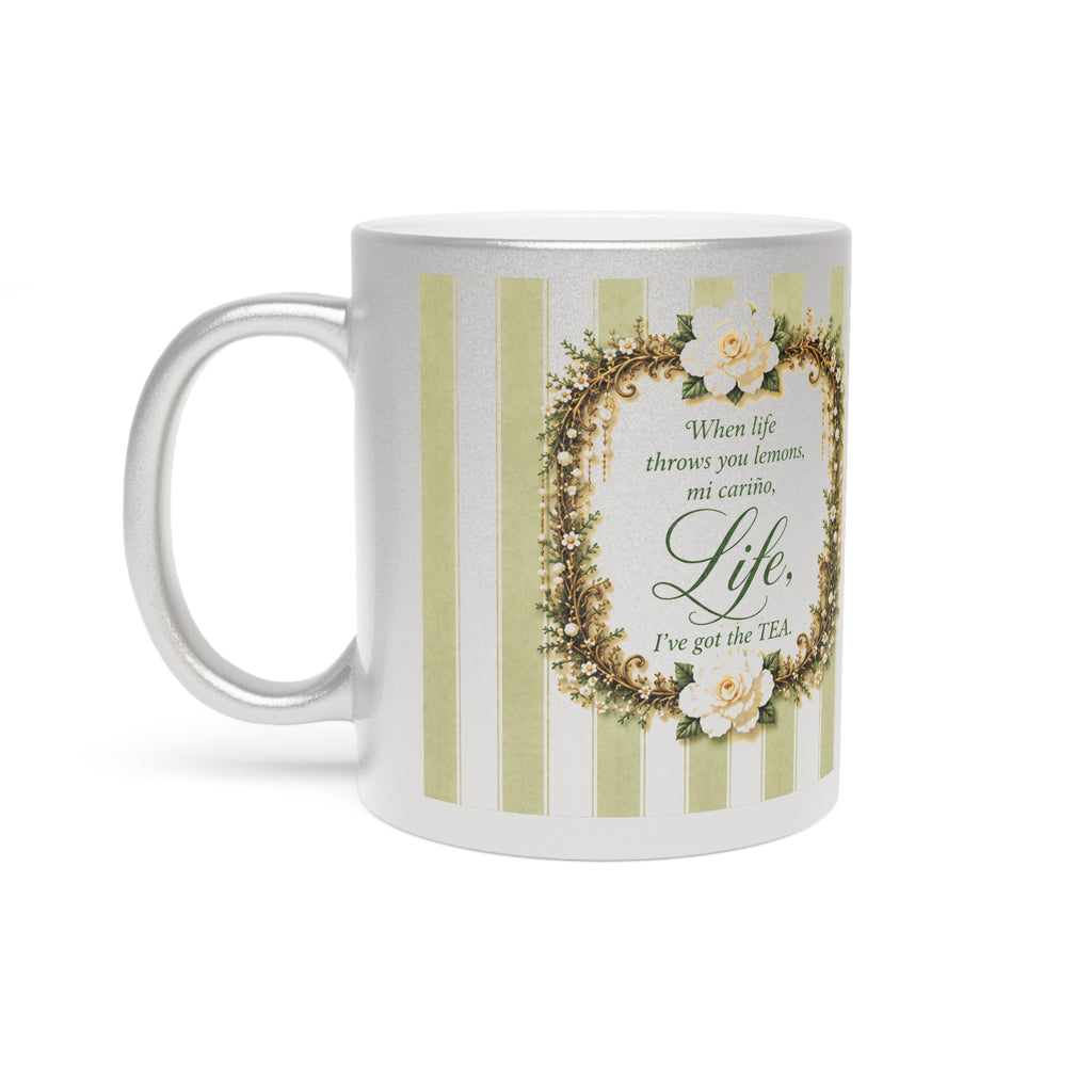 Life “When LIFE Throws You Lemons, Mi Cariño, I've Got The TEA” Jeweled Garden Metallic Mug